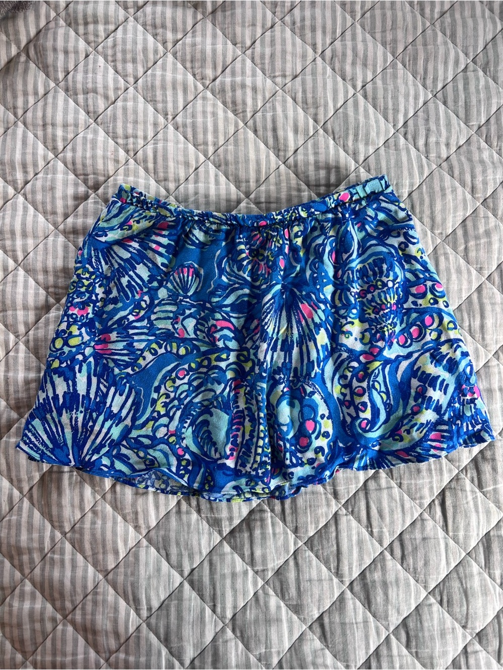 Women's Lilly Pulitzer Blue Patterned Mini Skirt Size 2